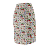 Eastern Woodlands Floral Beige Women's Pencil Skirt