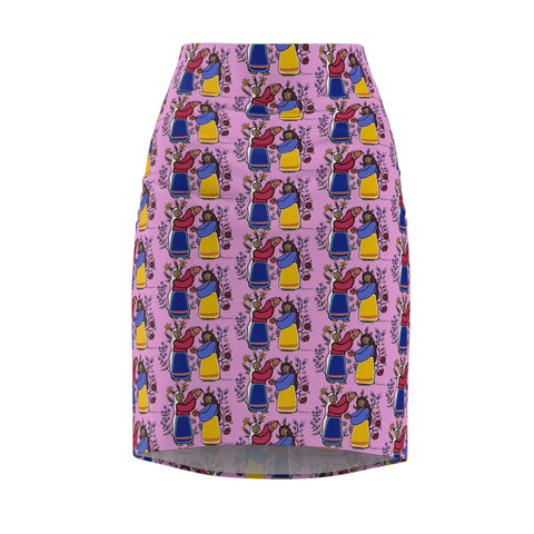 Grandmother Matriarch Indigenous Design Women's Pencil Skirt