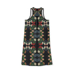 Floral Roses Beadwork Print Women's Racerback Dress