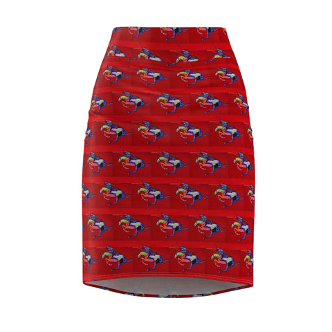 Warrior on Horseback Women's Pencil Skirt