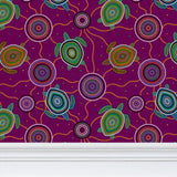 Beadwork Turtle Island - Elderberry Seas - Designer Wallpaper