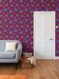 Beadwork Turtle Island - Elderberry Seas - Designer Wallpaper