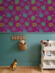 Beadwork Turtle Island - Elderberry Seas - Designer Wallpaper