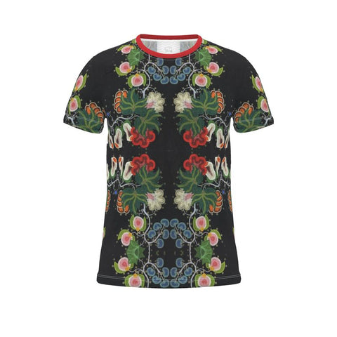 Eastern Woodlands Floral Beadwork Fruit & Roses Print T Shirt