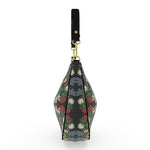 Eastern Woodlands Floral Roses and Fruit Beadwork Print Curve Hobo Bag