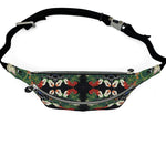 Eastern Woodlands Floral Roses and Fruit Beadwork Print Fanny Pack