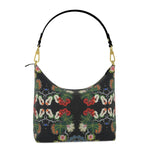Eastern Woodlands Floral Roses and Fruit Beadwork Print Square Hobo Bag
