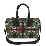 Eastern Woodlands Floral Leather Beadwork Print Duffle bag