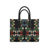 Eastern Woodlands floral Roses & Fruit Beadwork Pattern Premium Leather Shopper Bag