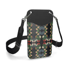 Eastern Woodlands Floral Roses and Fruit Beadwork Print Leather Phone Case With Strap