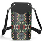 Eastern Woodlands Floral Roses and Fruit Beadwork Print Leather Phone Case With Strap