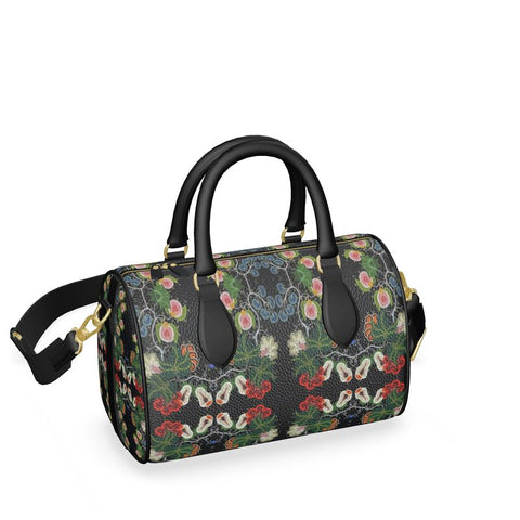 Eastern Woodlands Floral Roses and Fruit Beadwork Print Mini Denbigh Duffle bag