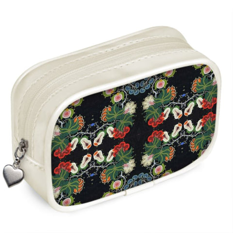Eastern Woodlands Floral Roses and Fruit Beadwork Print Pouch Purse