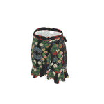 Eastern Woodlands Floral Roses and Fruit Beadwork Print Flounce Skirt