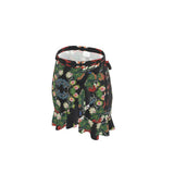 Eastern Woodlands Floral Roses and Fruit Beadwork Print Flounce Skirt
