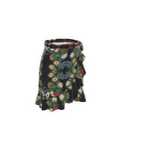 Eastern Woodlands Floral Roses and Fruit Beadwork Print Flounce Skirt
