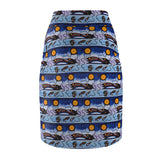 Fish & Loon Indigenous Design Women's Pencil Skirt  Cree - Algonquin - Native American