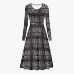 Wabanaki Double Curve - Women's Long-Sleeve Dress