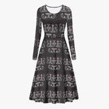 Wabanaki Double Curve - Women's Long-Sleeve Dress