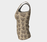 Pussy Willow Beadwork Print Fitted Tank Top