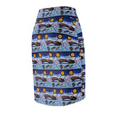 Fish & Loon Indigenous Design Women's Pencil Skirt  Cree - Algonquin - Native American