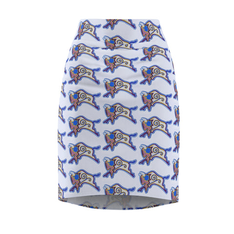 Buffalo Beadwork Print Women's Pencil Skirt