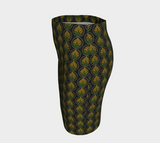 Goldenrod Indigenous Beadwork Print Clara Pencil Skirt