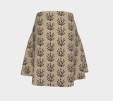 Pussy Willow Beadwork Print Flare Skirt