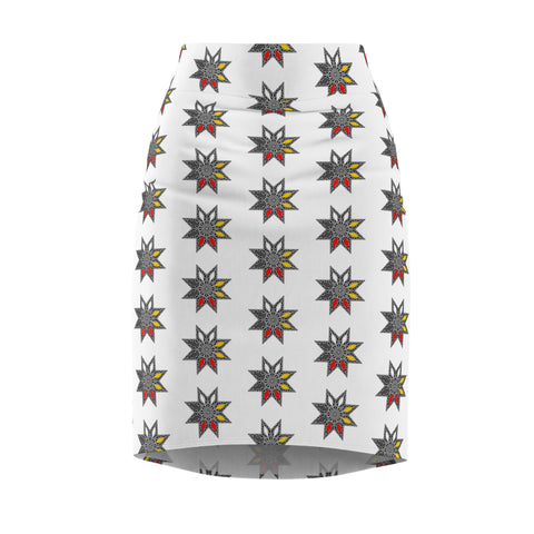 Medicine Wheel - Four Directions Star - Women's Pencil Skirt