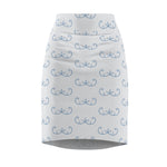 Wabanaki Double Curve in Periwinkle Women's Pencil Skirt