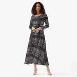 Wabanaki Double Curve - Women's Long-Sleeve Dress