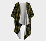 Goldenrod Indigenous Beadwork Print Draped Kimono