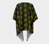 Goldenrod Indigenous Beadwork Print Draped Kimono