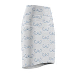 Wabanaki Double Curve in Periwinkle Women's Pencil Skirt