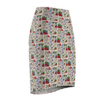 Eastern Woodlands Floral Beige Women's Pencil Skirt