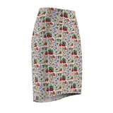Eastern Woodlands Floral Beige Women's Pencil Skirt