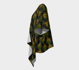 Goldenrod Indigenous Beadwork Print Draped Kimono
