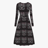 Wabanaki Double Curve - Women's Long-Sleeve Dress