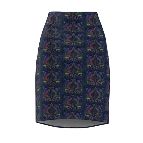 Beadwork Otters Print Women's Pencil Skirt
