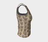 Pussy Willow Beadwork Print Fitted Tank Top
