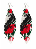 Crow & Rose Beaded Fringe Earrings | Handcrafted Statement Earrings 4 Inches