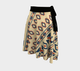 Navy & Buckskin Colored Indigenous Designer Wrap Skirt