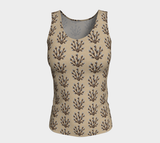 Pussy Willow Beadwork Print Fitted Tank Top