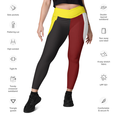 Medicine Wheel - Crossover Leggings with Pockets