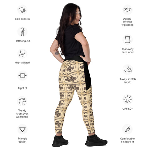 Pacific Northwest Eagle - Crossover Leggings with Pockets