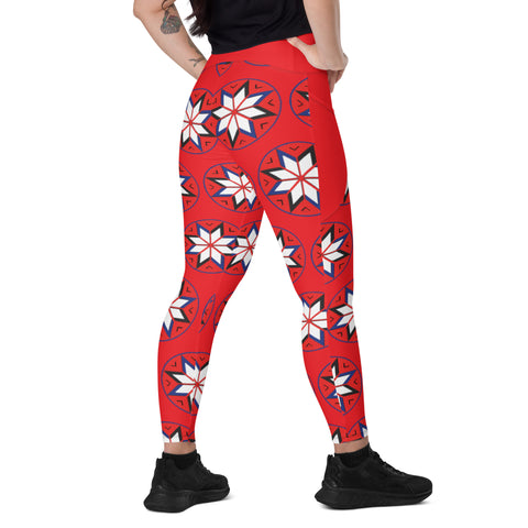 Wabanaki Star - Crossover Leggings with Pockets