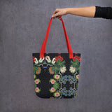 Vintage Beadwork Fruit & Flowers Design Tote Bag