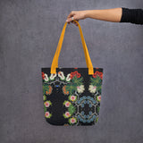 Vintage Beadwork Fruit & Flowers Design Tote Bag