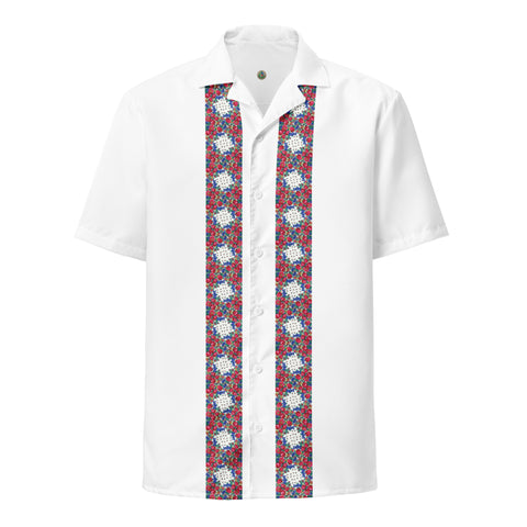 White Kokum Scarf - Native American Designer Hawaiian Shirt
