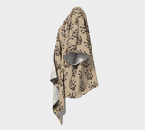 Pussy Willow Beadwork Print Draped Kimono